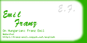 emil franz business card